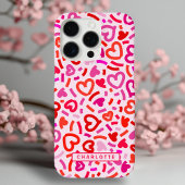 Modern Rood Roze Paarse Romantische Liefde Hart Pa Case-Mate iPhone Case