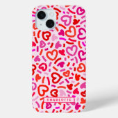 Modern Rood Roze Paarse Romantische Liefde Hart Pa Case-Mate iPhone Case (Achterkant)