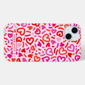Modern Rood Roze Paarse Romantische Liefde Hart Pa Case-Mate iPhone Case (Achterkant (horizontaal))