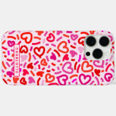 Modern Rood Roze Paarse Romantische Liefde Hart Pa Case-Mate iPhone Case (Achterkant (horizontaal))