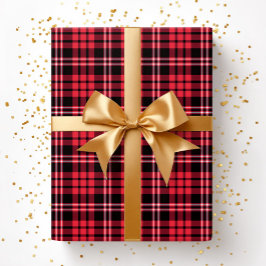 Modern rood ruitjespatroon cadeaupapier