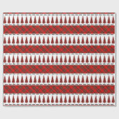 Modern Rood Schotse Kerstboom Patroon Cadeaupapier (Vlak)