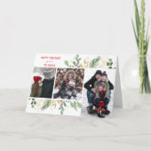 Modern rood script groen bulal festive feestdagen kaart (Voorkant)