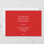 Modern rood script groen bulal festive feestdagenkaart (Achterkant)