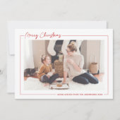 Modern rood script minimalistisch voor kerstmis fo feestdagenkaart (Voorkant)