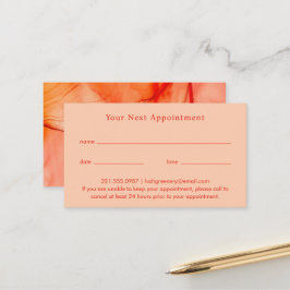 Modern rood Sinaasappel Abstract Elegant Afsprakenkaartje