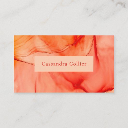 Modern rood Sinaasappel Abstract Elegant Afsprakenkaartje (Achterkant)