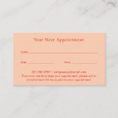 Modern rood Sinaasappel Abstract Elegant Afsprakenkaartje (Voorkant)