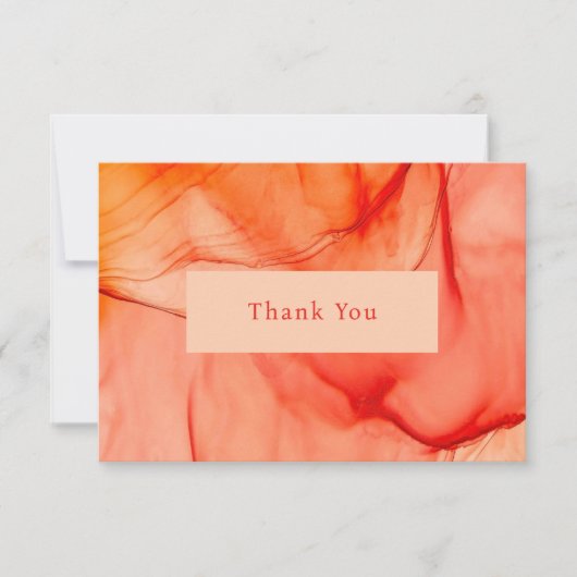 Modern rood Sinaasappel Abstract Elegant Bedankkaart (Voorkant)