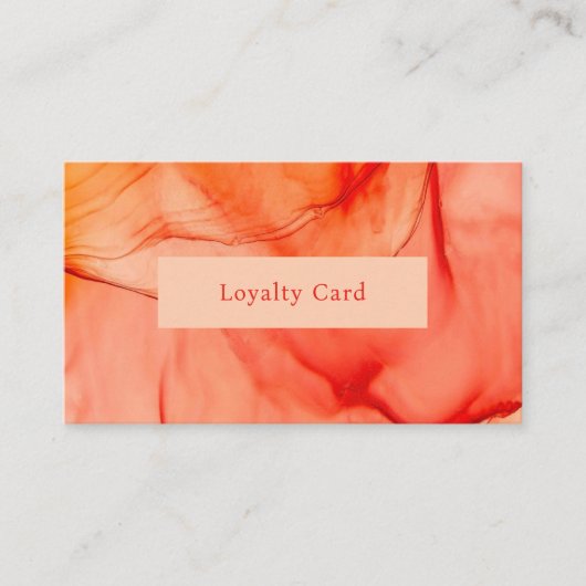 Modern rood Sinaasappel Abstract Elegant Klantenkaartje (Voorkant)