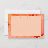Modern rood Sinaasappel Abstract Elegant Notitiekaartje (Voorkant)
