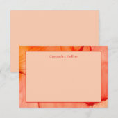 Modern rood Sinaasappel Abstract Elegant Notitiekaartje (Voorkant / Achterkant)