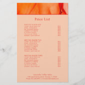 Modern rood Sinaasappel Abstract Elegant prijslijs (Voorkant)