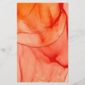 Modern rood Sinaasappel Abstract Elegant prijslijs (Achterkant)