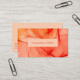 Modern rood Sinaasappel Abstract Elegant Visitekaartje