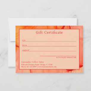 Modern rood Sinaasappel Elegant Cadeaubon