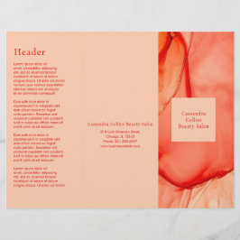 Modern rood Sinaasappel Elegant Trifold Brochure