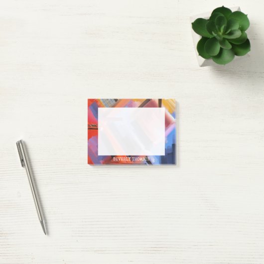 Modern Rood Sinaasappel Zwart Roze Blauw Abstract Post-it® Notes (Kantoor)