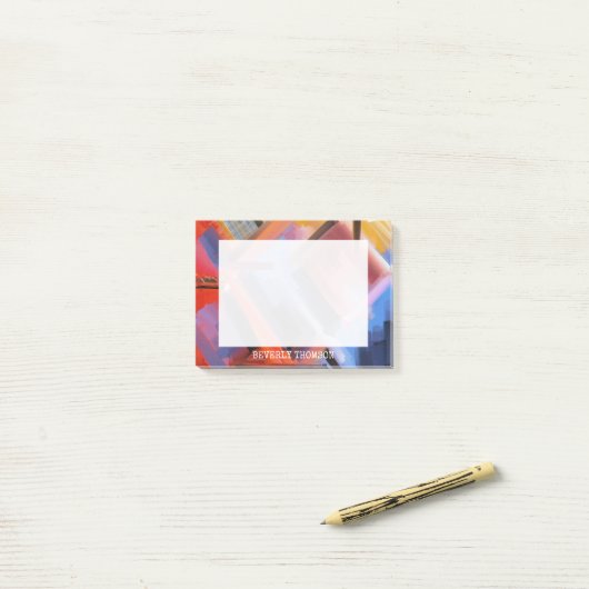 Modern Rood Sinaasappel Zwart Roze Blauw Abstract Post-it® Notes (Op bureau)