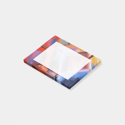 Modern Rood Sinaasappel Zwart Roze Blauw Abstract Post-it® Notes (Schuin)