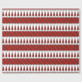 Modern rood tartan kerstboom patroon cadeaupapier (Vlak)