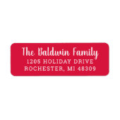 Modern rood vakantieadres etiket (Voorkant)