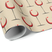 Modern Rood Wijn Glas Patroon Cadeau Cadeaupapier (Rol Hoek)