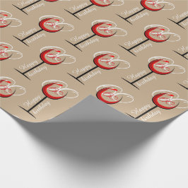 Modern Rood Wijnglas Patroon 60e Verjaardagscadeau Cadeaupapier