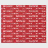 Modern rood wit aangepaste naam tekst Verjaardag G Cadeaupapier (Vlak)