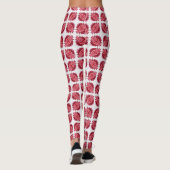 Modern rood wit Abstract patroon Leggings (Achterkant)
