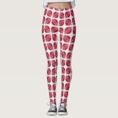 Modern rood wit Abstract patroon Leggings (Voorkant)