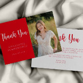 Modern rood wit Afstuderen dank u kaart