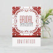 Modern rood wit batik Vrijgezellenfeest Kaart (Staand voorkant)