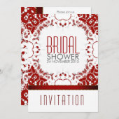 Modern rood wit batik Vrijgezellenfeest Kaart (Voorkant / Achterkant)