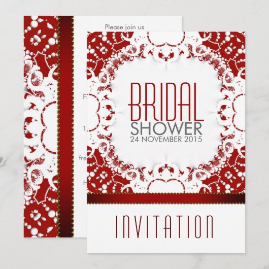 Modern rood wit batik Vrijgezellenfeest Kaart (Voorkant / Achterkant)