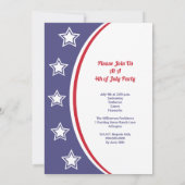 Modern Rood Wit Blauw 4th of Juli Feest Kaart (Achterkant)