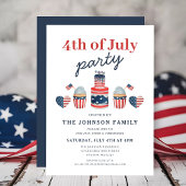 Modern rood wit en blauw 4 juli feest kaart