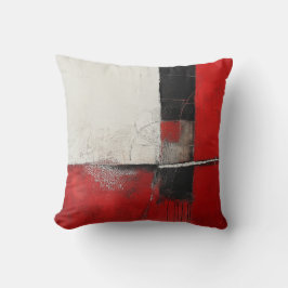 Modern rood, wit en zwart Abstract Sierkussen