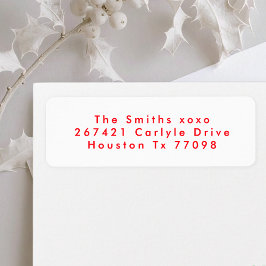 Modern rood wit feestelijk kerstretour adres etiket