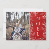 Modern rood & wit gebladerte kerst feestdagenkaart (Voorkant)