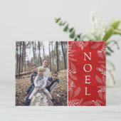 Modern rood & wit gebladerte kerst feestdagenkaart (Staand voorkant)