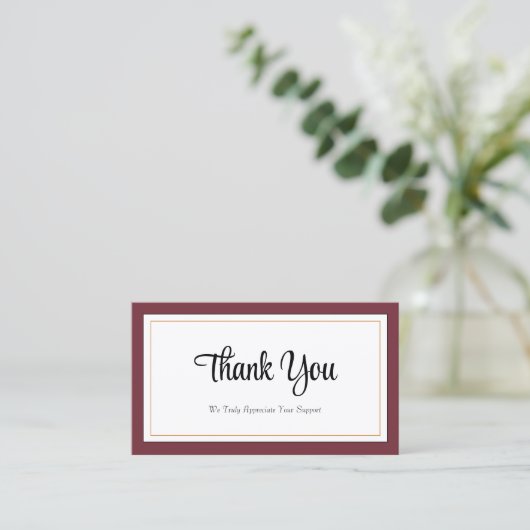 Modern rood wit goud dank u kaart visitekaartje (Staand voorkant)