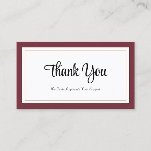 Modern rood wit goud dank u kaart visitekaartje (Voorkant)