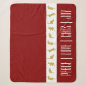 Modern Rood Wit Goud Kattenliefhebber Kerstmis Sherpa Deken (Voorkant)