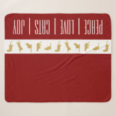 Modern Rood Wit Goud Kattenliefhebber Kerstmis Sherpa Deken (Voorkant (horizontaal))