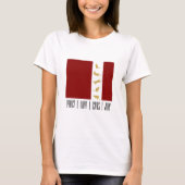 Modern rood wit goud kerstkat t-shirt (Voorkant)