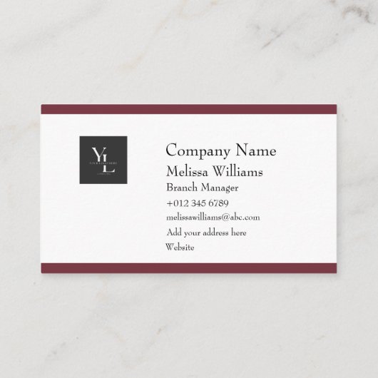 Modern Rood Wit Goud met Logo Visitekaartje (Achterkant)