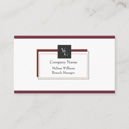 Modern Rood Wit Goud met Logo Visitekaartje (Voorkant)