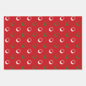 Modern rood wit groen zwart polka stippen Kerstmis Inpakpapier Vel (Voorkant 3)