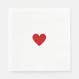 Modern Rood Wit Hart Elegante Liefde Chic Custom Servet